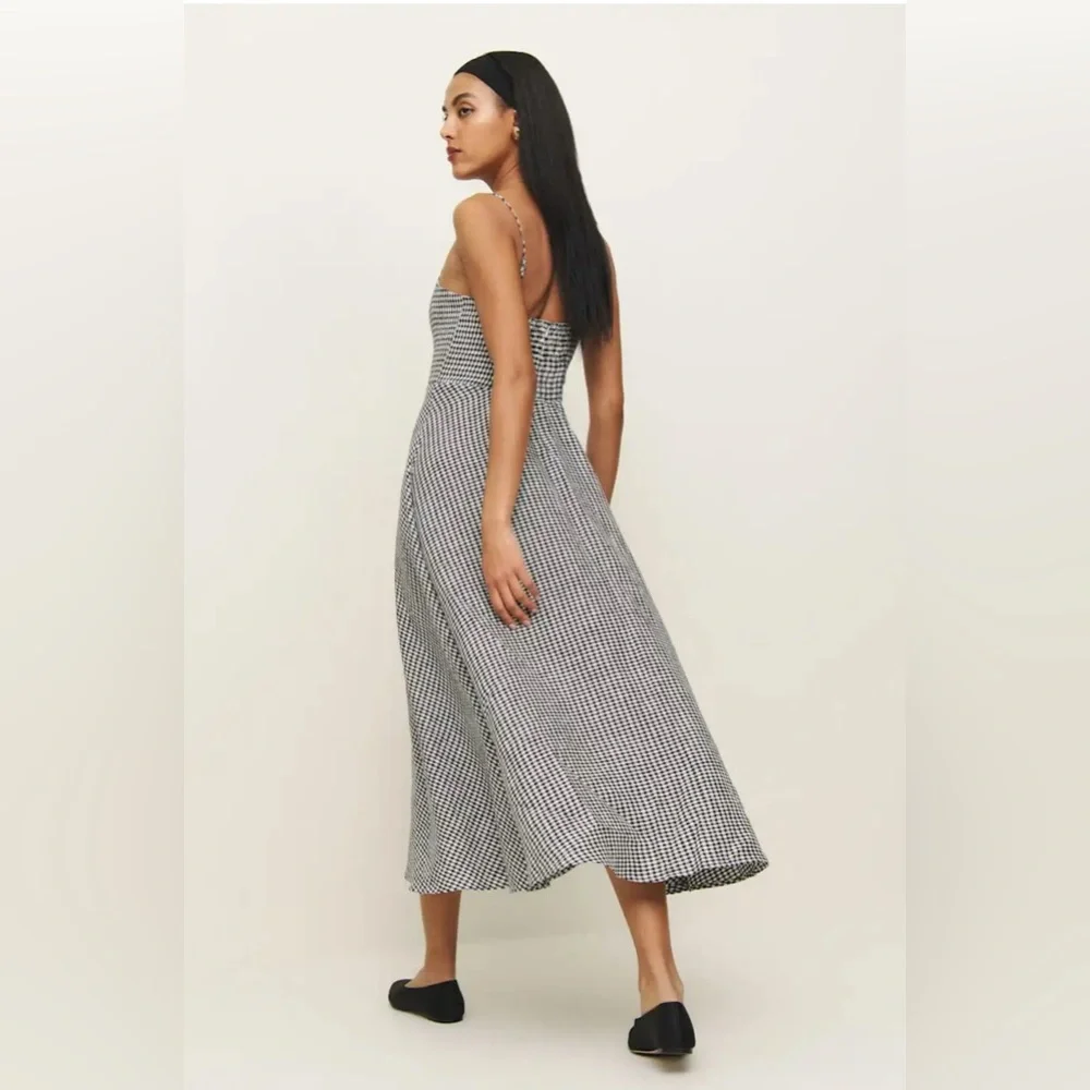 NWT Reformation Monette Linen Dress in Remy Check (gingham) - Picture 2 of 9